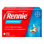 Rennie Peppermint Heartburn & Indigestion Relief - 72 Tablets