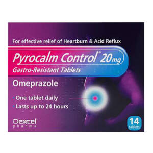 Pyrocalm Control Omeprazole 20mg Tablets - 14 Gastro-Resistant Tablets
