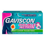 Gaviscon Double Action Mint Chewable Tablets – 24 Tablets