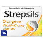 Strepsils Orange with Vitamin C Lozenges - 36 Lozenges